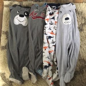 Lot of 6 pair 18 month boys footed pajamas